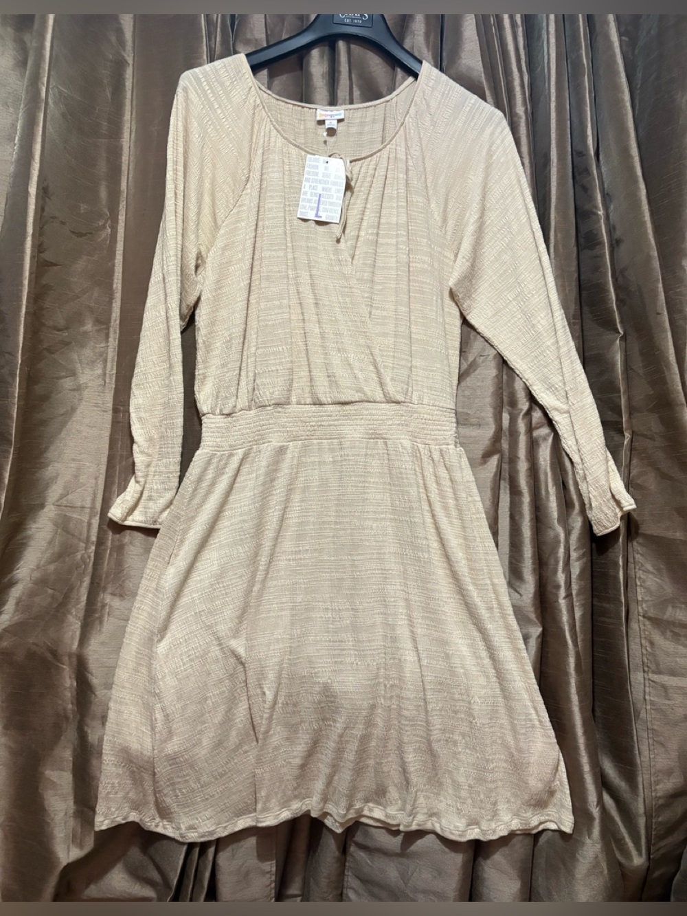 LuLaRoe Taupe Long-Sleeve Knit Dress 20↔️33↕️ #1798